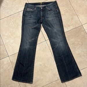 7 FOR ALL MANKIND A Pocket Jeans with Pink Embroidery Size 32